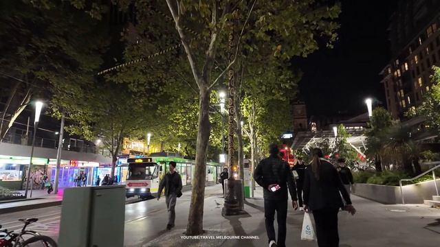 Мельбурн Австралия 2026 Ночная прогулка по центру города в апреле