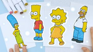 Рисуем персонажей из мультфильма "Симпсоны"| В режиме реального времени
