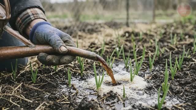 Первая подкормка для чеснока весной для мощных зеленых стрел и крупных головок с кулак!