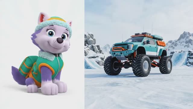 Щенячий патруль Скай Маршал Эверест Гончик Крепышь и Роки и их Монстр траки 2 часть