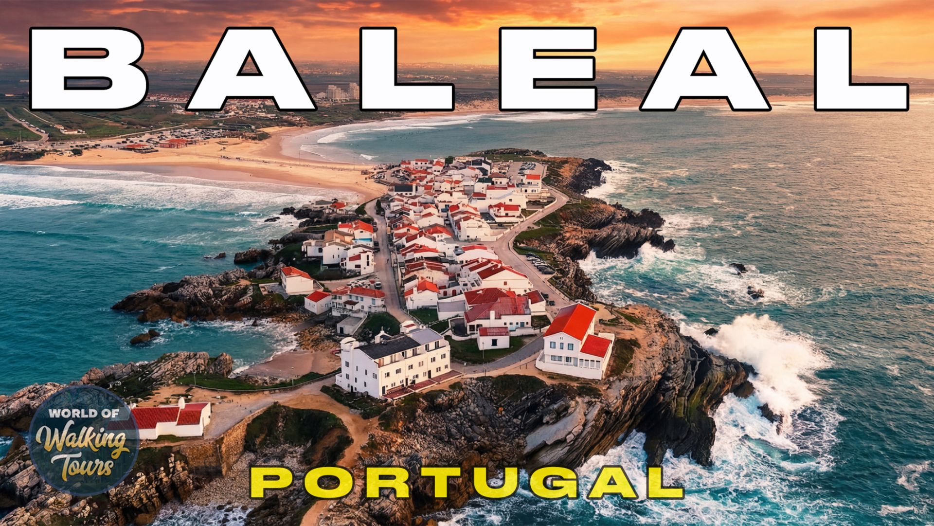 Балеал, Португалия 🇵🇹 Пешеходная прогулка в 4K | Деревня серфинга и виды на Атлантический океан