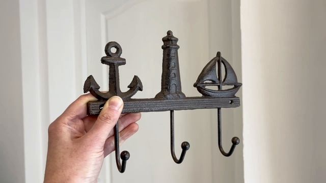 Декоративная настенная вешалка с крючками МОРЕ ЗОВЁТ чугун 16 см 2054362