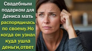 Свадебным подарком для Дениса мать распорядилась по своему.Но когда он узнал куда ушла деньги,ответ