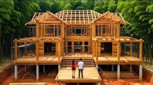 Молодая женщина и ее семья построили деревянный дом своей мечты с нуля. От начала до конца