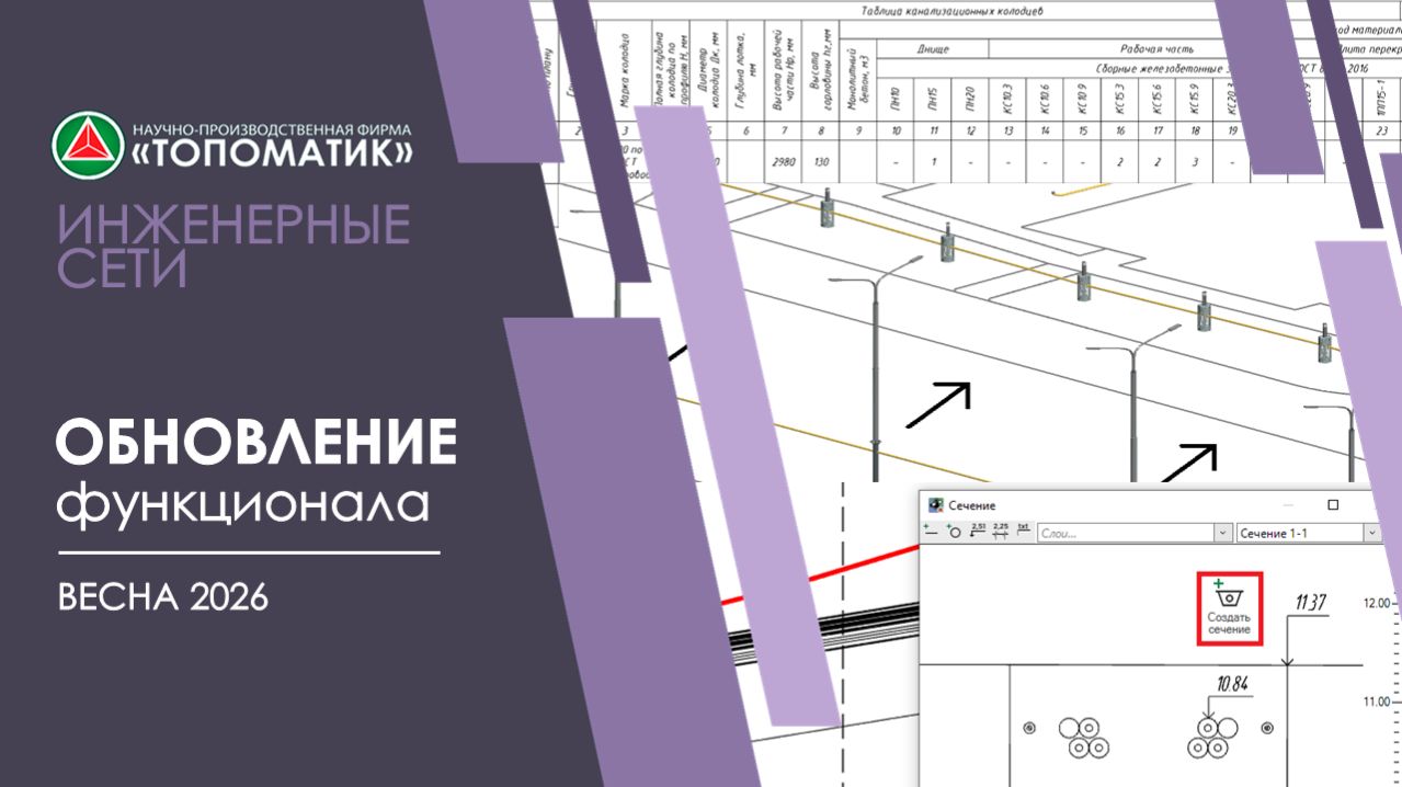 Новый функционал в модуле «Топоматик Robur — Инженерные сети» (Весна 2026)