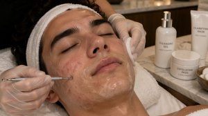 Бодрящая процедура очистки лица от угрей в шикарном спа-салоне