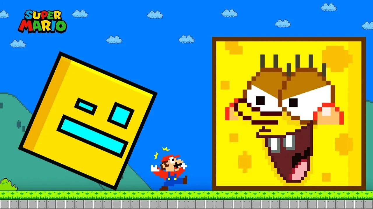 😱🍍 GEOMETRY DASH И ГУБКА БОБ ДЕЛАЮТ ВСЁ!