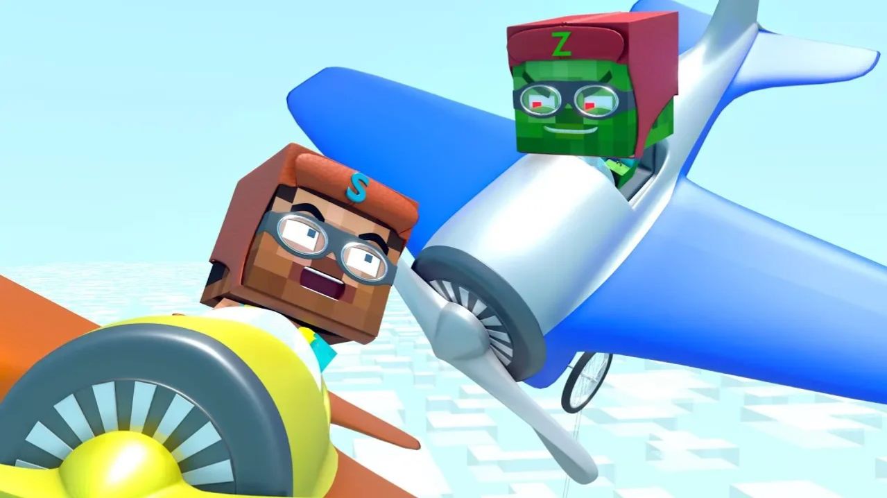 ВОЗДУШНАЯ БИТВА "Жизнь Зоммы и ЗомБо ". Майнкрафт Мультик