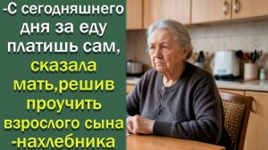 -С сегодняшнего дня за еду платишь сам, сказала мать, решив проучить взрослого сына-нахлебника