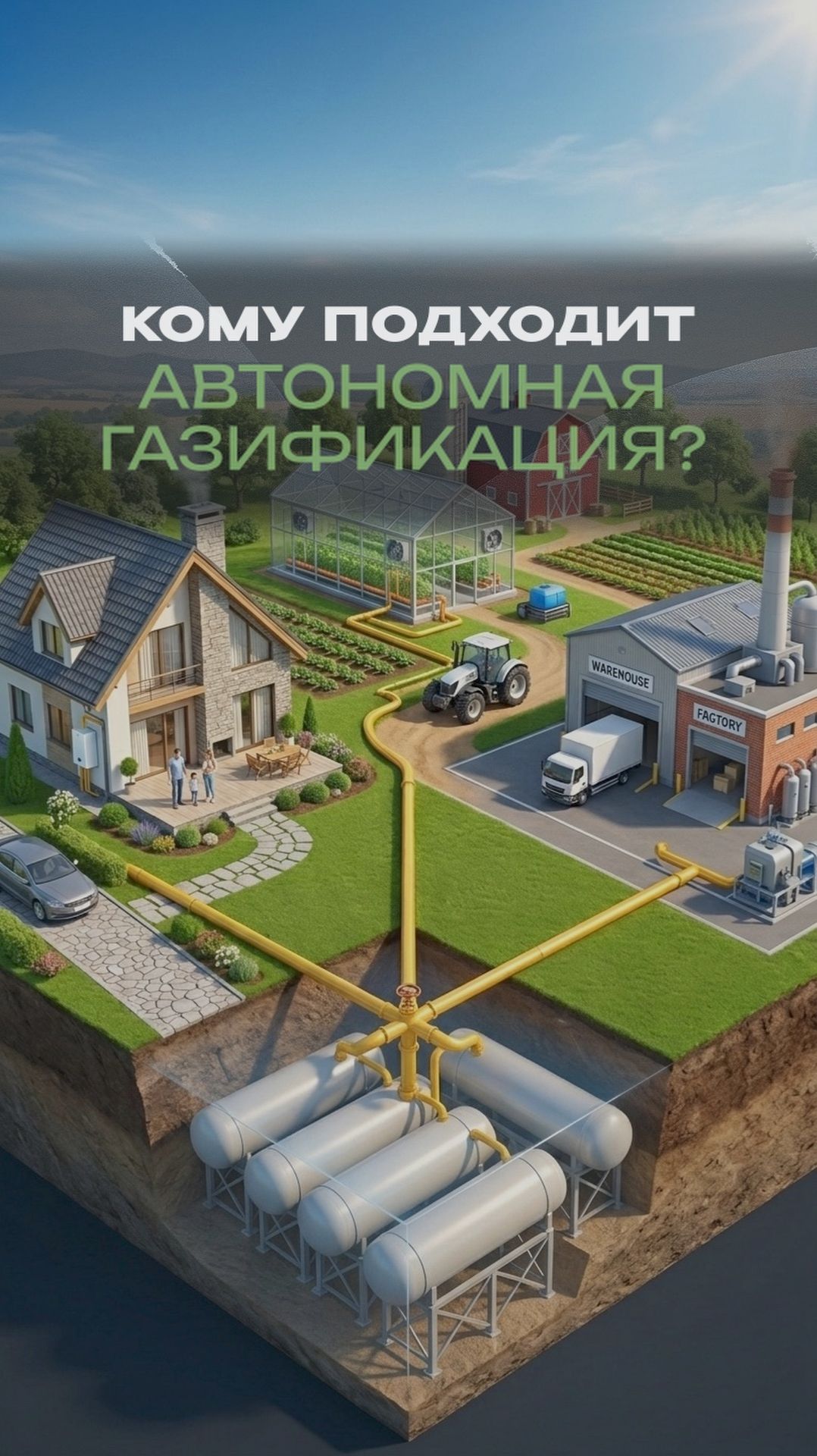 Кому подходит автономная газификация?  #автономнаягазификация  #газгольдер #отопление