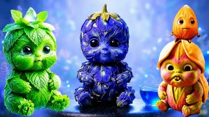 🥭Милые Фруктовые Малыши🍒 едят настоящие фрукты. Необычный Удивительный ИИ ASMR.