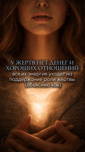 У жертв нет денег и хороших отношений, вся их энергия уходит на поддержание этой роли (объясняю как)