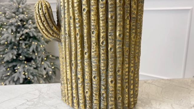 Декоративное кашпо ЦЕРЕУС, керамика, золотое, 35х28 см, 095752940