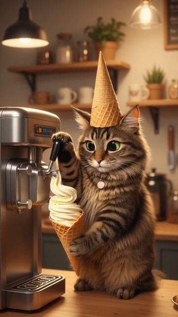Кот и мороженое