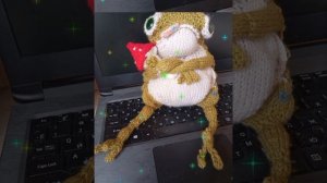 породистая  жабка спицами готова. первая