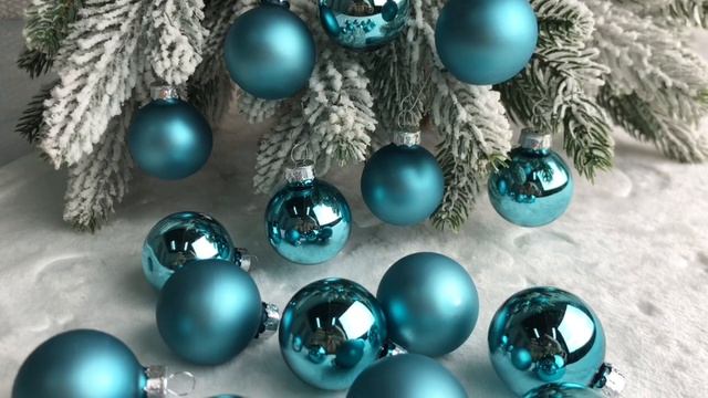 Набор стеклянных шаров бирюзовый mix 35 мм 16 шт. 2000227