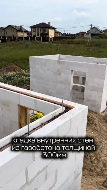 Одноэтажный дом из газобетона с навесом для автомобиля! #строительстводомов #домизгазобетона