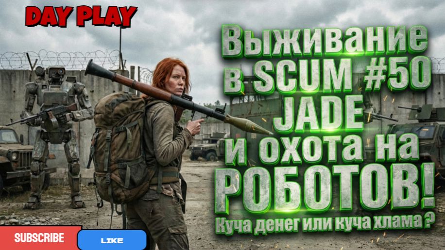 Выживание в SCUM #50 JADE и охота на РОБОТОВ! Куча денег или куча хлама ?