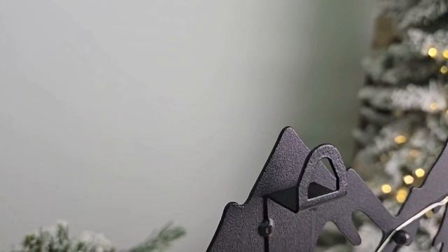 Декоративное панно КОРОЛЬ-ОЛЕНЬ с тепло белой подсветкой металл черный 49х44 см 2052617