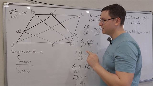 Самая сложная задача ОГЭ по геометрии. 
Вершины ромба расположены на сторонах параллелограмма а