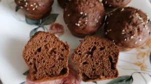 Шоколадно-творожные кексики,вкусняшка для худеющих и не только, с подсчётом КБЖУ