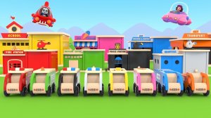 Пинки и Панда играют с игрушечными машинками и игрушками для гаража - Мультики для детей и малышей