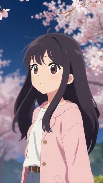 Весна под цветущей вишней #аниме #весна #природа