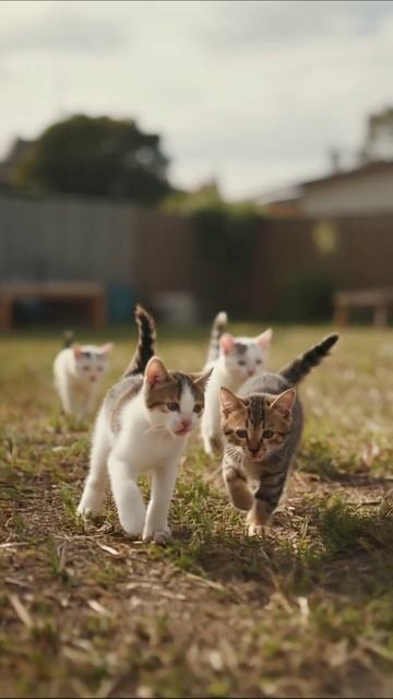 Милые котята на прогулке котята приключения животные