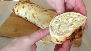 Рулет к чаю с творогом и яблоками!