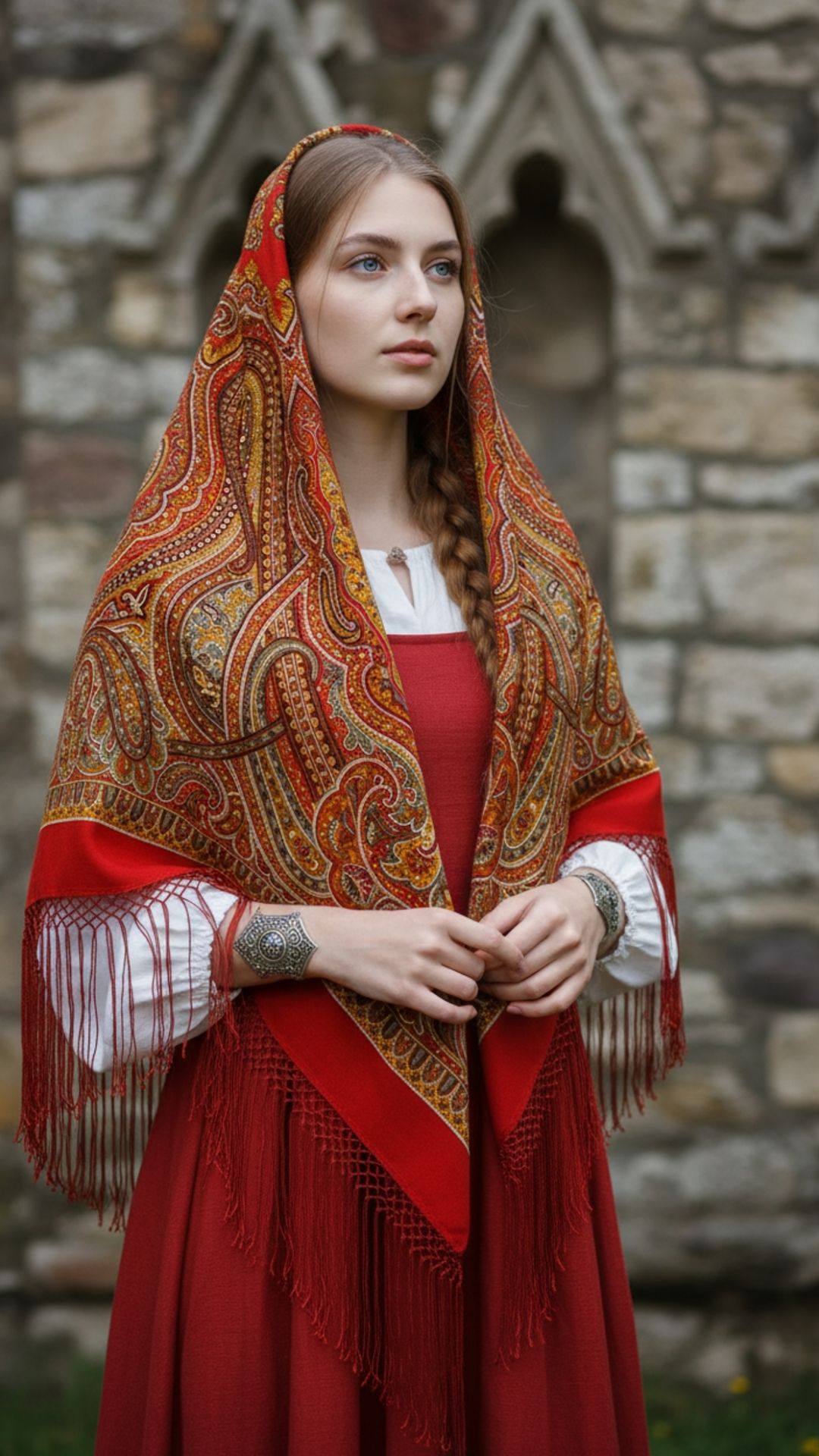 Павловопосадский платок «Таинственный вечер» 1539-5