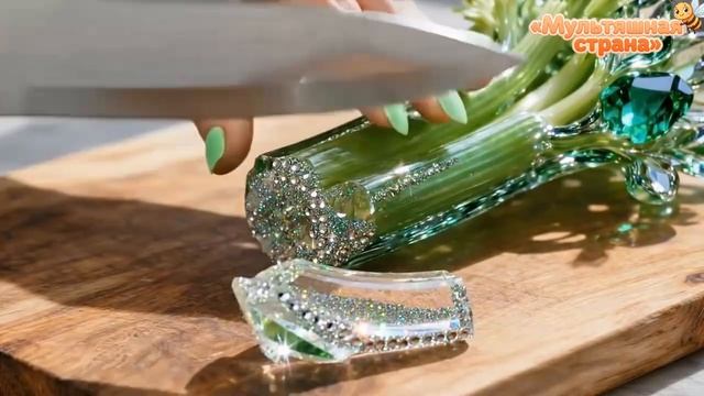 Стеклянные спагетти болоньзе. Блестящая ИИ - анимация.