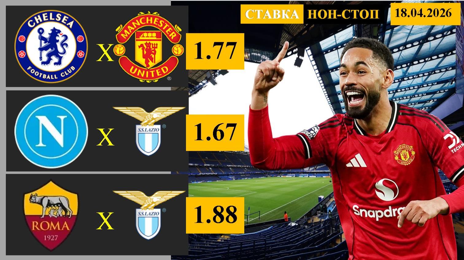 Челси - Манчестер Юнайтед | Наполи - Лацио | Рома - Аталанта