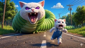 ШОКИРУЮЩИЙ момент маленького котёнка с ящерицей 😱🐍 (Эмоциональная история от нейросети)