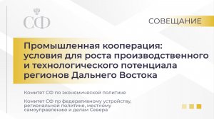 Промышленная кооперация: условия для роста производственного потенциала регионов Дальнего Востока