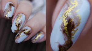 Дизайн текстуры, акварельные разводы, легкий способ рисования (обычный лак)