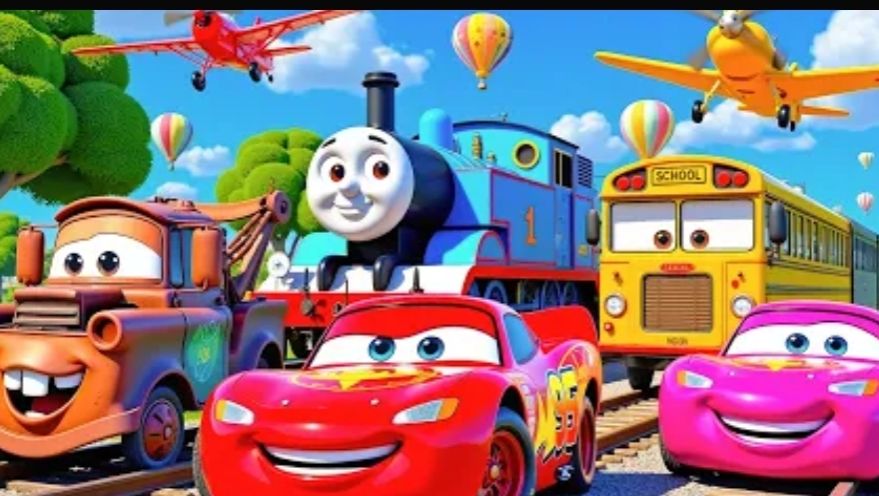 Пожарная машина, Бигфут, монстр трак, Молния Маквин, паровоз Томас, пикап