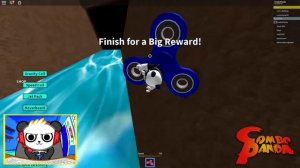 ROBLOX Box Slide down a Rainbow on Fidget Spinner! Let's Play with Combo Panda!