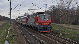 104-ый на подлёте ЭП20-032 с поездом Москва–Адлер | Хорошово
