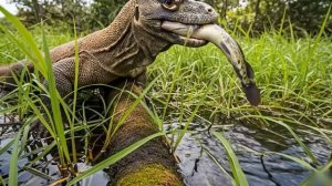 Как комодский дракон борется с насекомыми.