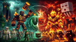 Война двух королевств: лёд против пламени Майнкрафт