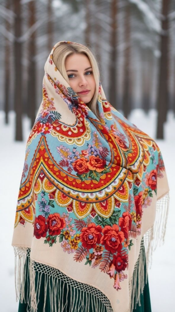 Павлопосадский платок «В сто сорок солнц закат пылал» 2137-2