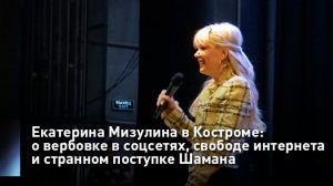 Екатерина Мизулина в Костроме: о вербовке в соцсетях, свободе интернета и странном поступке Шамана