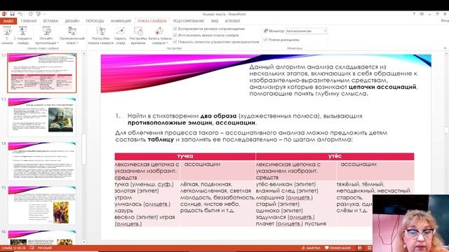 Вебинар на тему: "Новый взгляд на анализ поэтического текста".