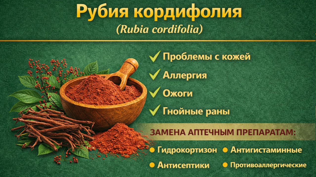 Рубия кордифолия (Rubia Cordifolia) - порошок