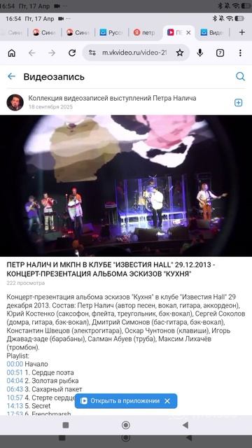 Петр Налич Из ресторана (Инструментальная) (Версия) Концерт