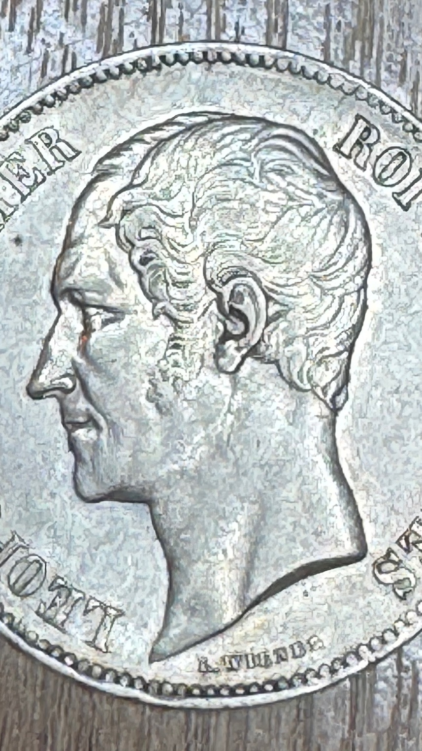 5 франков 1851 Бельгия Леопольд 1