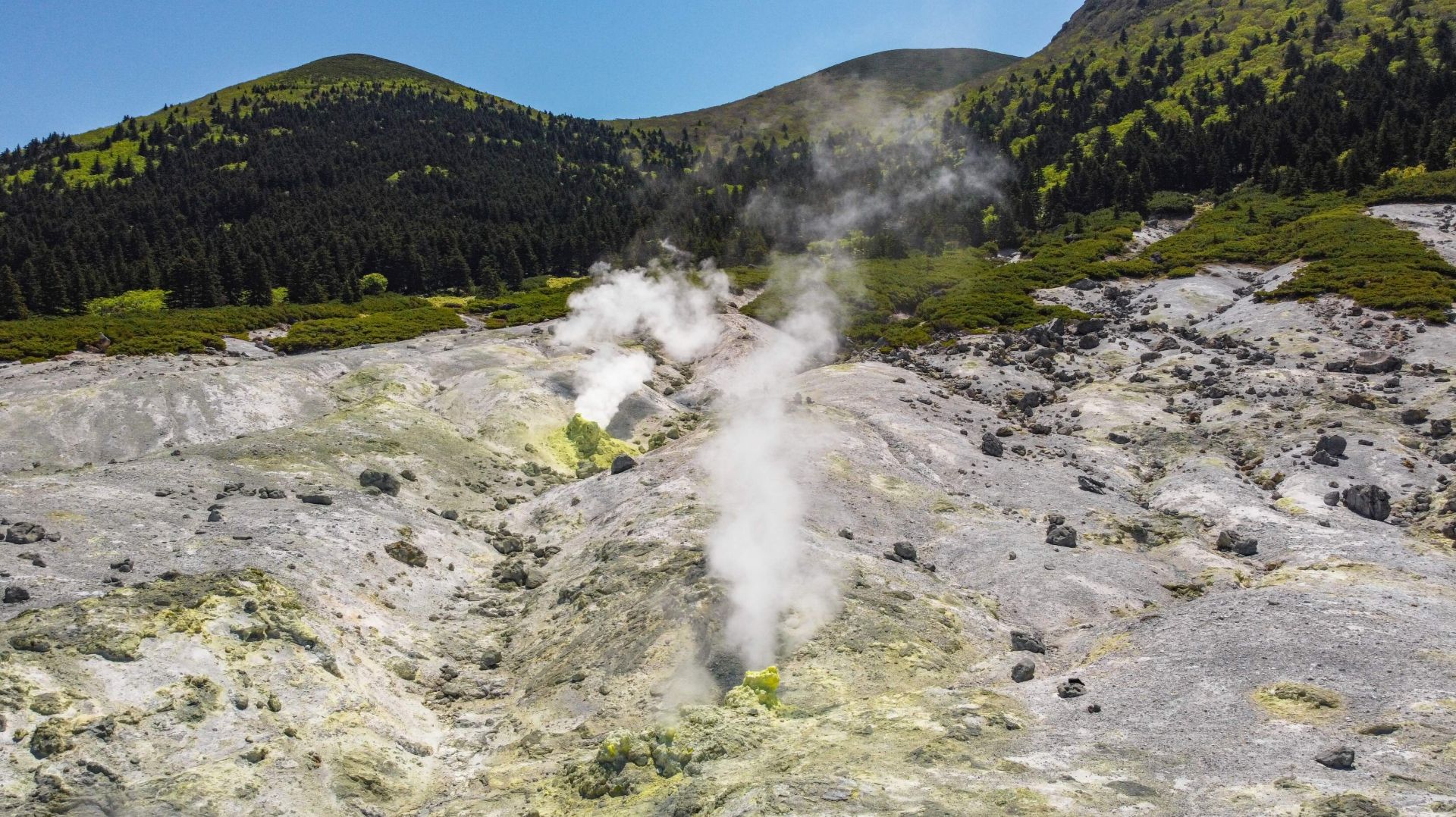 Остров Кунашир. Фумарольное поле