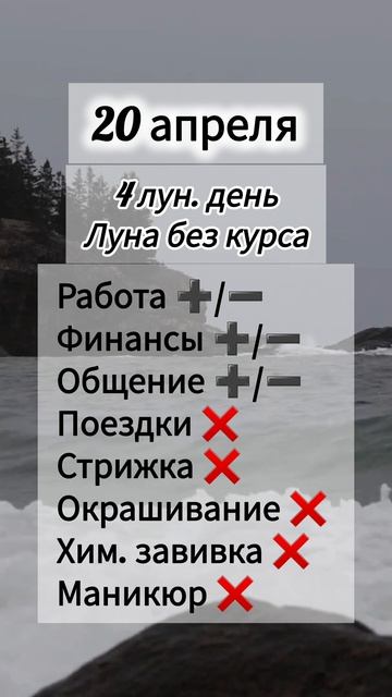 Гороскоп 20 апреля 2026 года, лунный день
