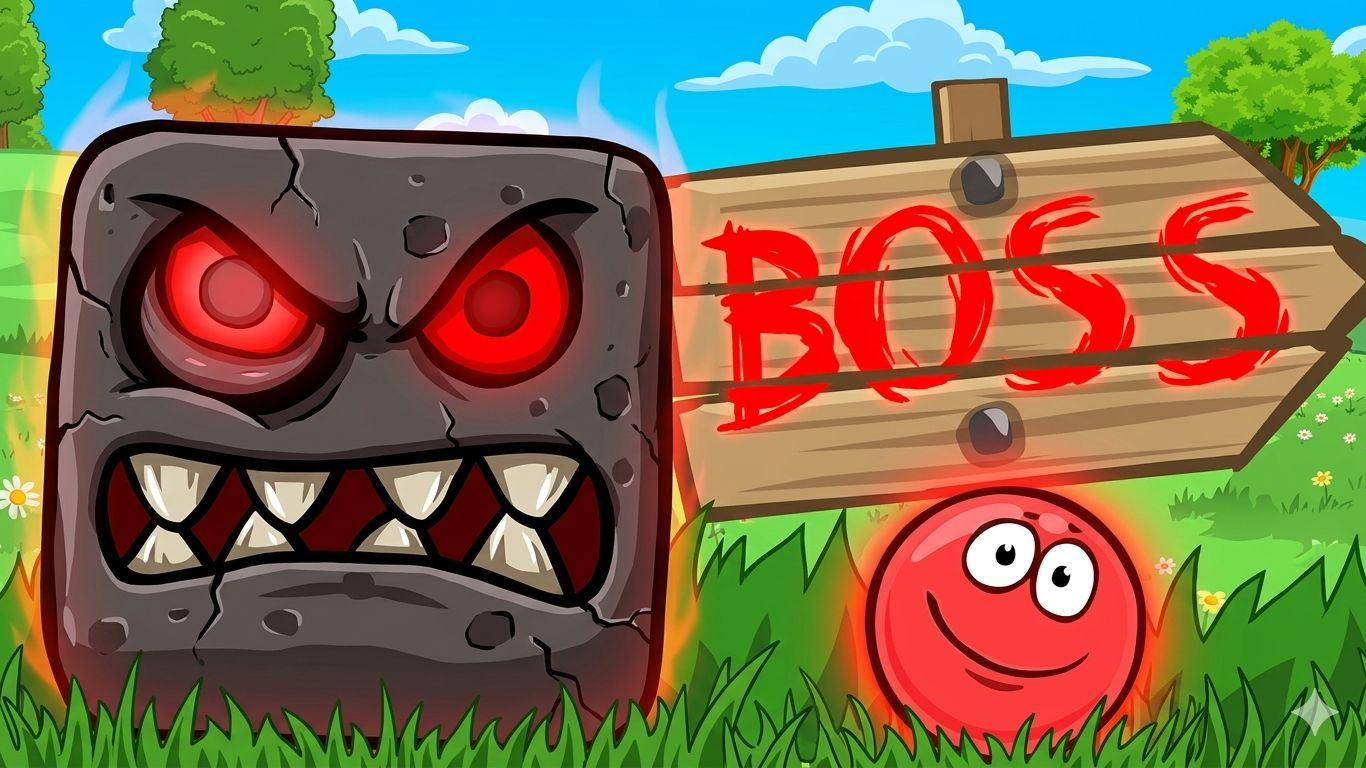 РЕД БОЛ 4 новые достижения и ЛЕСНОЙ БОСС 💪 смотреть красный шарик игра как мультик