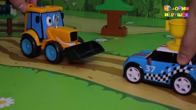 Видео для детей - Мультфильмы для детей с машинками - Гонки наперегонки!
